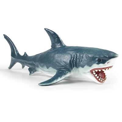 China 2021 Cartoon Toy PVC Great White Shark Figure Realistic Animals Megalodon Seamless Plastic Sea Animal Toys Action Number Animal Model for sale