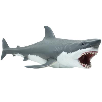 China Kids Toy Big Great White Shark Jaws Educational Animal Ocean Animal Figure Toys Megalodon Ocean Toys Marine Animal Display For Aquarium Educatiaonl Tool for sale