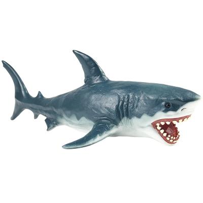 China High Quality Hand Painted Carcharias Sharks Soft Animal Carcharodon OEM PVC Great White Shark Toys Jaws Vinyl Display for sale