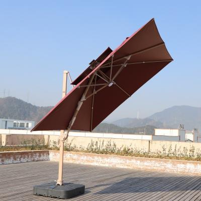 China Modern Factory Selling 3*3m LED Light Running Roman Umbrella Fast Delivery Patio Umbrella Parasol For Garden Aluminum Pole for sale