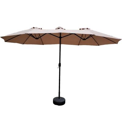 China Modern Modern Accept Custom Dark Gray Twin Sunshade Patio Windproof Umbrella For Outdoor Use for sale