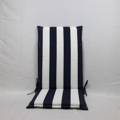 China Fashion Design White and Navy Blue Stripe Polyester Flame Retardant Fire Retardant Portable Durable Recycle Relax Chair Pad Cushion for Daily Use for sale