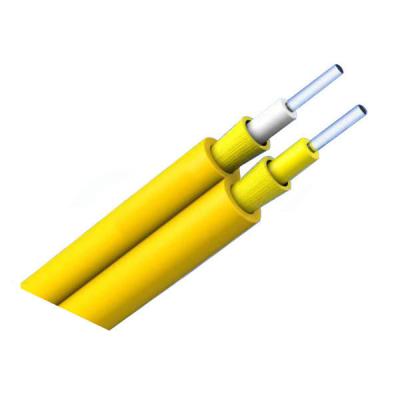 China Cable óptico de la fibra interior coaxial de PVC/LSZH GJFJBV, Zipcord a dos caras ligero amarillo en venta