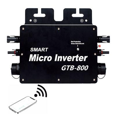 China Smart Grid Link Inverter 800W Smart WiFi Solar Micro WiFi Control Auto ID DC To AC Solar Inverter 120V 230V 50/60Hz GTB-800 280mmx200mmx40mm for sale