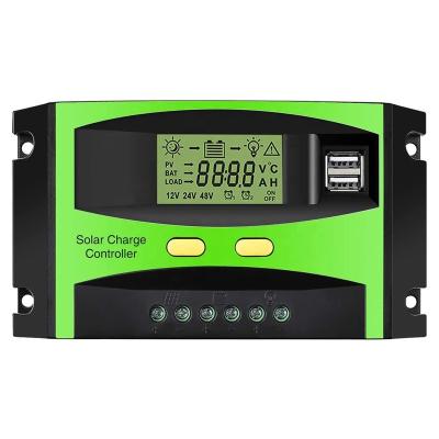 China Solar Charge Controller 20A Charger Controller 12V/24V Solar Panel Smart Regulator with Dual USB Port and PWM for sale