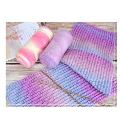 China Color dyed segmental blended yarn deep threads woolen yarn for knitting. for sale