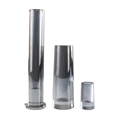 China Home Decoration Crystal Clear Glass Vase China Flower Vase Tabletop Crystal Flat Flower Vase Terrarium for sale