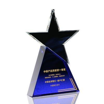 China Custom Crystal Trophy Creative Crystal Trophy Conference Souvenir Gift Business China K9 Logo Crystal Trophy for sale