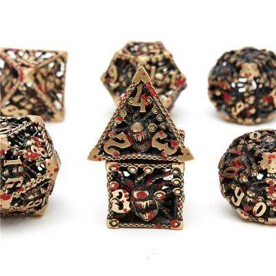 China New hot sale d&d die hollow dice metal eyed dungeons and dragons polyhedron 7 monster custom RPG dnd dice die set 850*850 hollow for sale