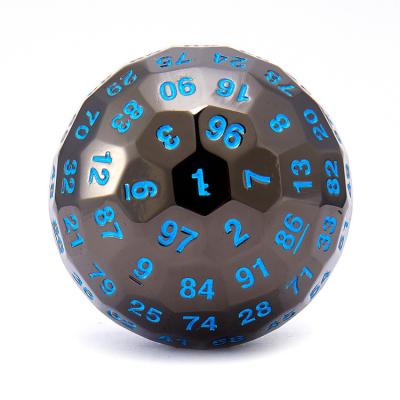 China Metal Polyhedral D100 Dies - 45mm Cool 100 Sided Novelty Table Top RPG Fantasy Dice Premium Accessory For Role Playing Games 50mm for sale