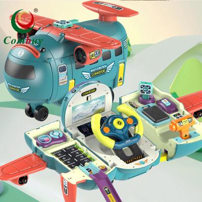 China Kid Game Deformation Plane 3IN1 Piggy Bank Children Drive Educational Toy Games for sale