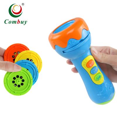 China Lovely Intelligence Cartoon Image Music Flashlight Baby Projector Developing Toys for sale