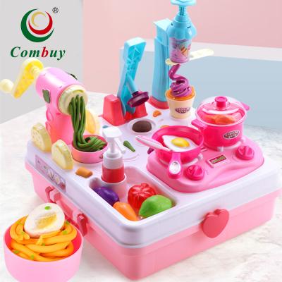 China Diy Soft Clay 2IN1 Pretend Play Kids Kitchen Toy Set Plastic Dough Clay Tool for sale