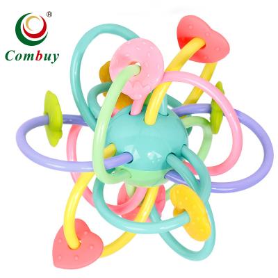 China Non-Toxic Baby Play Food Grade Flexible Silicone Teether Smooth Ball for sale