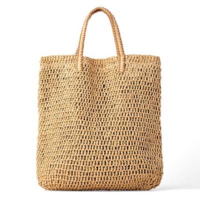 China High Quality Summer Woven Shoulder Straw Bag Hot Large Capacity Beach Straw Tote Bags for sale