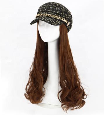 China Body Wave Wigs With Cap Long Straight Hair Curls Synthetic Wig Beret Wigs With Caps for sale