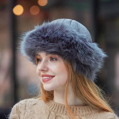 China Winter Yurt Style Fox Fur Hat COMMON Faux Fur Hat For Men And Women Plus Velvet Padded Warm Hat for sale