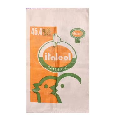 China Recyclable Pp Woven Bags 50kg Pp Woven Plastic Bag 25kg For Animal Food for sale