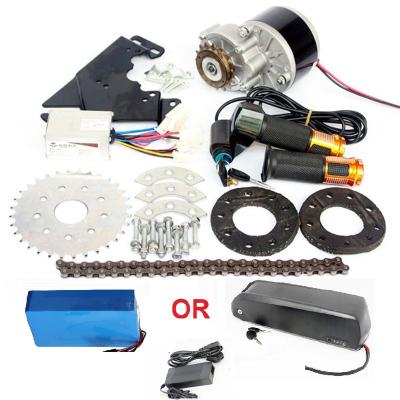 China Cheapest 24V 36V 250W 350W Side Hang Brush Motor Electric Bike Conversion Kits with 24V 36V 9.6Ah 14.4AH 6