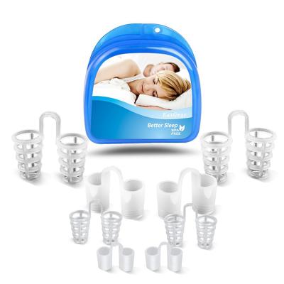 China Portable Hot Sale 8 Pcs Packs Silicone Anti Snoring Device Anti Snoring Nose Breaths Plugs roncan nariz Ronquidos que for sale