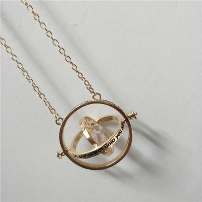 China New Style Harry Potter Casual/Sporting Time Clock Rotatable 3D Converter Sandglass Necklace for sale