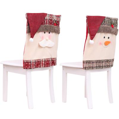 China New Simple Cheap Christmas Back Cover Christmas Chair Cover Kitchen Chair Cover Santa Claus Cap Christmas Dinning Chairs for sale