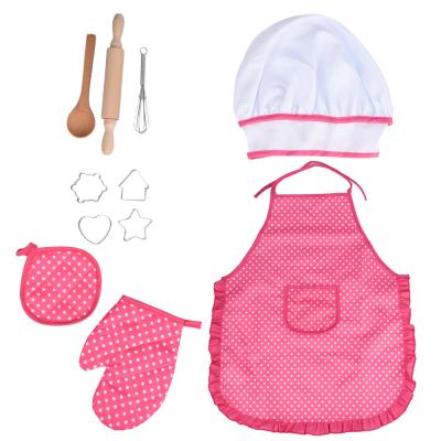 China Wholesale Kids Apron 11 Pieces Kitchen Cooking Items Set Kids Cooking Aprons And For Kids Children Cooking Toys For Girls Birthday Gift for sale