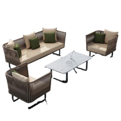 China Sofa Famous Courtyard Garden Balcony Leisure Coffee Table Rattan Furniture Outdoor Weatherproof Sunscreen Rattan for sale