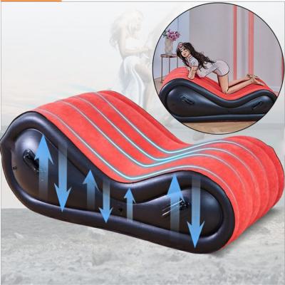 China Sofa Bed PVC Cooling Leather Bed Frames% For Travel Beach Beds Chaise Fold Bedroom Furniture Multifunctional Inflatable Armchair Velvet for sale