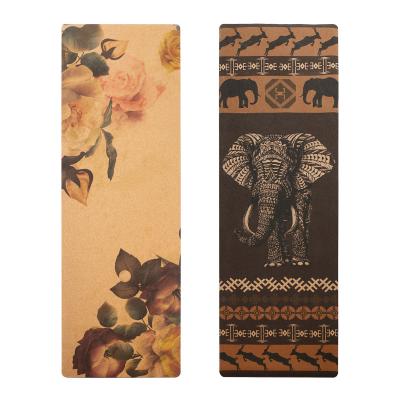 China High Quality Eco-Friendly Wholesale Non-Slip Nature Printed Wooden Fitness Large Cork Yoga Mat Custom for sale