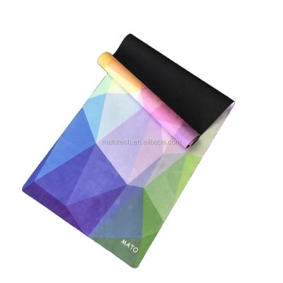 China Anti-Slip Eco Friendly Recycled Yoga Mat , Natural Rubber Suede Top Yoga Mat Full Color Printing for sale