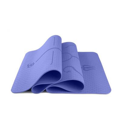 China New Design 4-8mm Custom Fitness High Quality Thick Double Side Eco Foldable Yoga Mat With Stand Line for sale