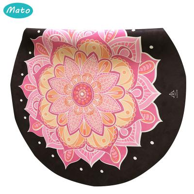 China Digital Printing Suede Natural Rubber Round Organic Custom Eco Friendly Yoga Mat for sale