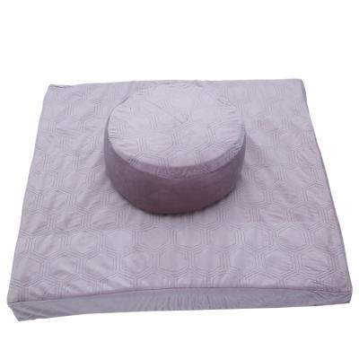 China Logo Round Seat Cushion Washable Buckwheat Filled High Density Customized Yoga Meditation Cushion Portable Floor Mat Meditation Cotton for sale