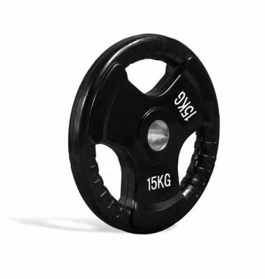 China Home Use Premium Quality Tri Grip Rubber Coated Weight Plates In Kg And In Pound Bumper Plate for sale