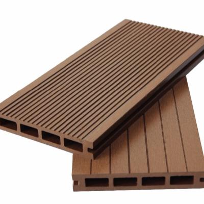 China Wood-plastic composite exterior flooring technics and coffee color wpc outer decking for sale