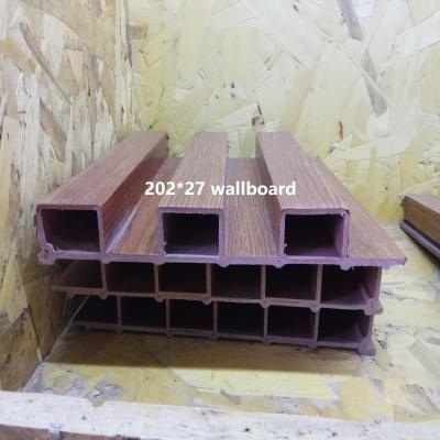 China Exhibition Halls Easy Install Building Materials Plastic Wooden Clapboard Soundproof Siding for sale