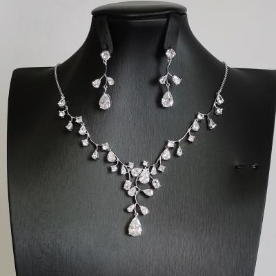 China Dubai D.C.A. TRENDY Bridal Zircon Jewelry Necklace Nigeria Saudi Arabia Luxury Fashion Wedding Accessories Jewelry Sets for sale