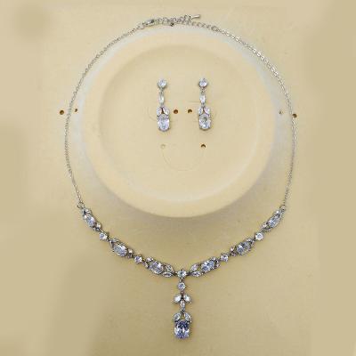 China New Arrival CLASSIC Designer Bridal Jewelry Wedding Cute Custom Earrings Delicacy Necklaces Pendant Necklace Set Women for sale