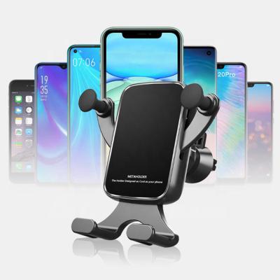 China 2021 New Gravity Car Mobile Phone Holder Aluminum Alloy Adjustable Car Mobile Bracket Universal Car Mobile Phone Mount for sale