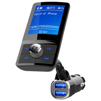 China Car Wireless Handsfree Car Kit FM Transmitter Wireless Kit 1.8 BT 5.0 FM Radio QC 3.0 USB Handsfree Transmitter Screen Display In-Car thumb color lcd display for car kit for sale