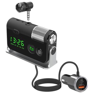 China The AUX input. U Disk TF Card Playing 2021 Best Selling Radio Hands Free Car Modulator FM Transmitter Auto MP3 Player With SD MMC USB for sale