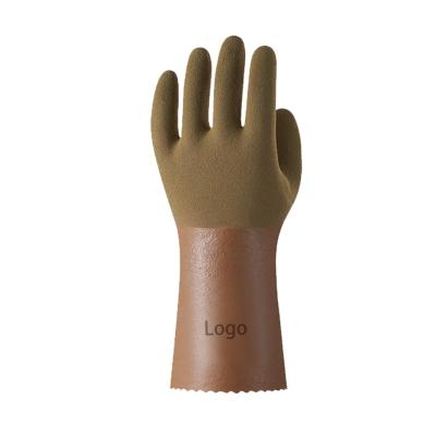 China Industry Chemistry PVC Double Foam Chemical Resistant Nitrile Foam Coated Acid And Alkali Resistant Gloves for sale