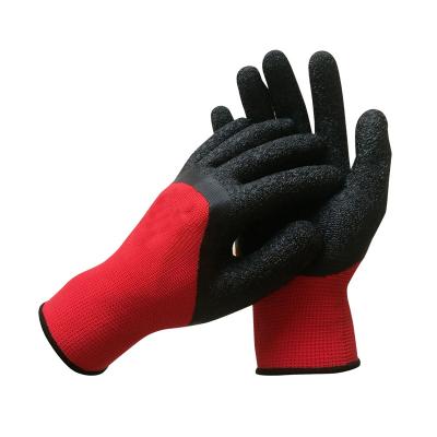 China Best Durable Selling Acrylic Knitted Cuff Wrinkle Latex Coated Safety Working Gloves for sale