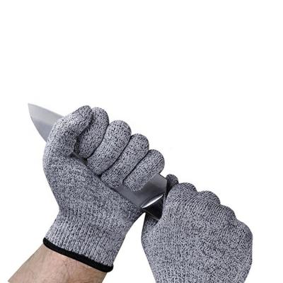 China Durable Wholesale 13G HPPE Gray Anti-Cut PU Coated Working Hand Gloves Safety Gloves Cut Resistant Level 5 for sale