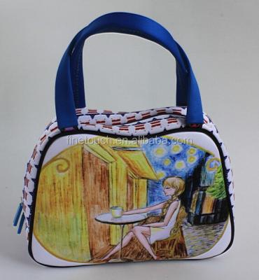 China Fashion Printed Neoprene Picnic Bag With Handle for sale