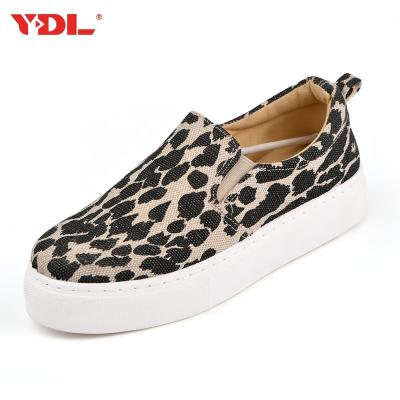 China Wholesale Custom Ladies Leopard Print Canvas Shoes Tie Dye Popular Casual Shoes Oem And Odm for sale