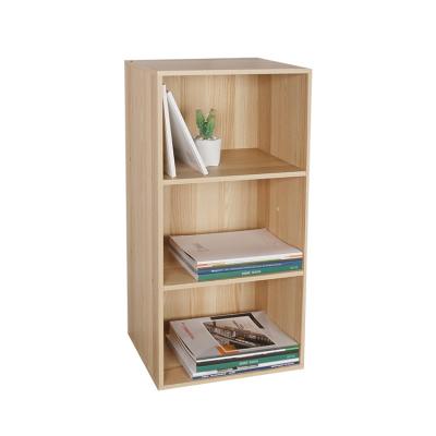 China (Other) Minalism Adjustable Knock-In Ready-To-Assemble Home Furniture 3-Tier Storage Rack Shelf Single Book Case for sale