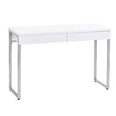 China (Other)Adjustable Vanity Table with Modern 2 Drawer Makeup Dressing Computer Writing Control Desk with Silver Metal Legs for sale