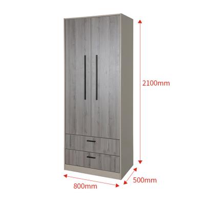 China (Size)Adjustable Home Wardrobe Closet Multi-Storage Two Doors With Two Drawer Bedroom Wardrobes for sale